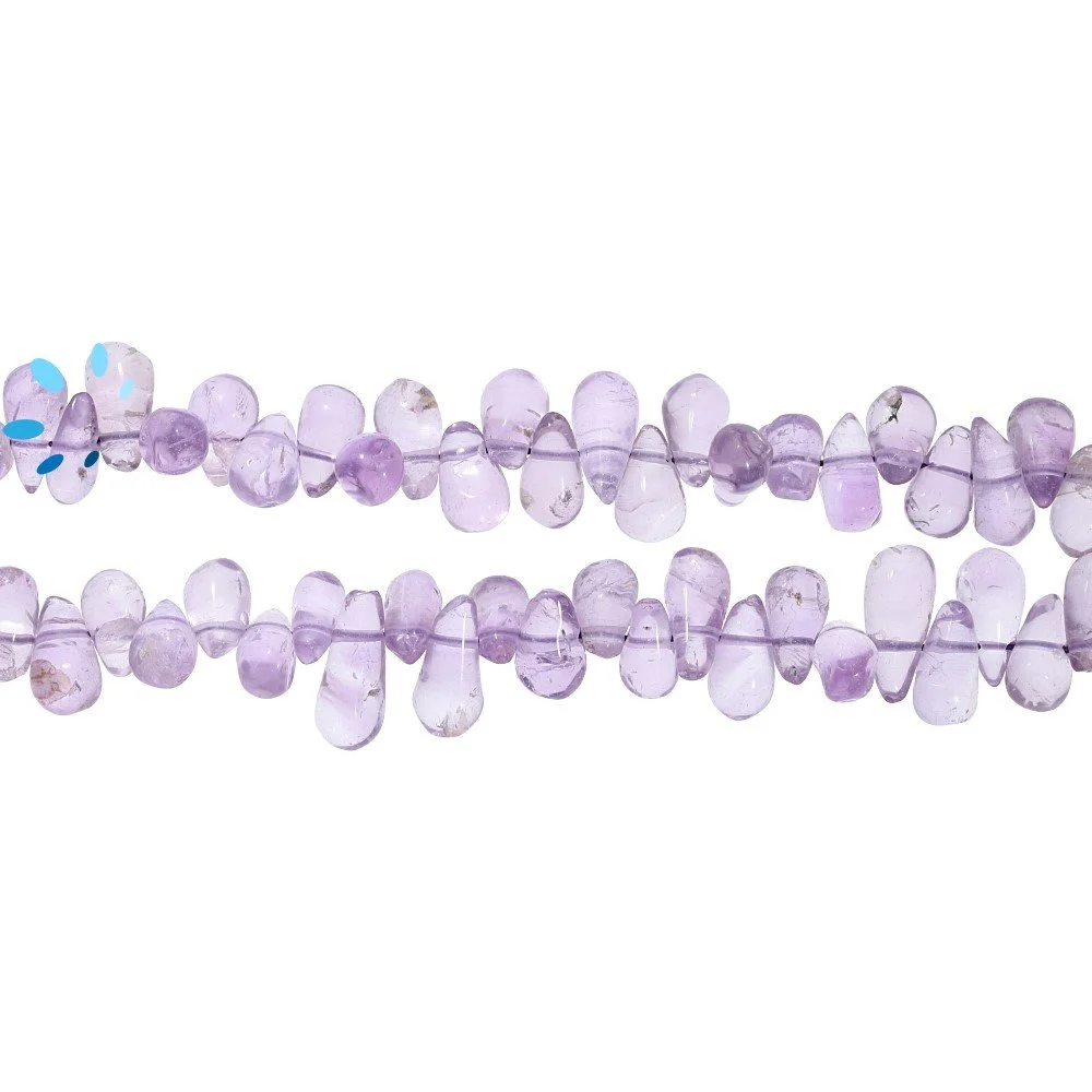 Amethyst Smooth Drop Top Drilled Beads 9x5mm - 13 Inch Strand