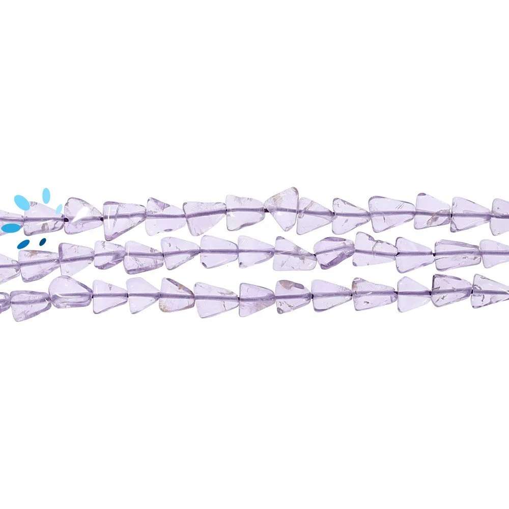 Amethyst Smooth Triangle Top to Bottom Drilled Beads 7x5mm - 14 Inch Strand