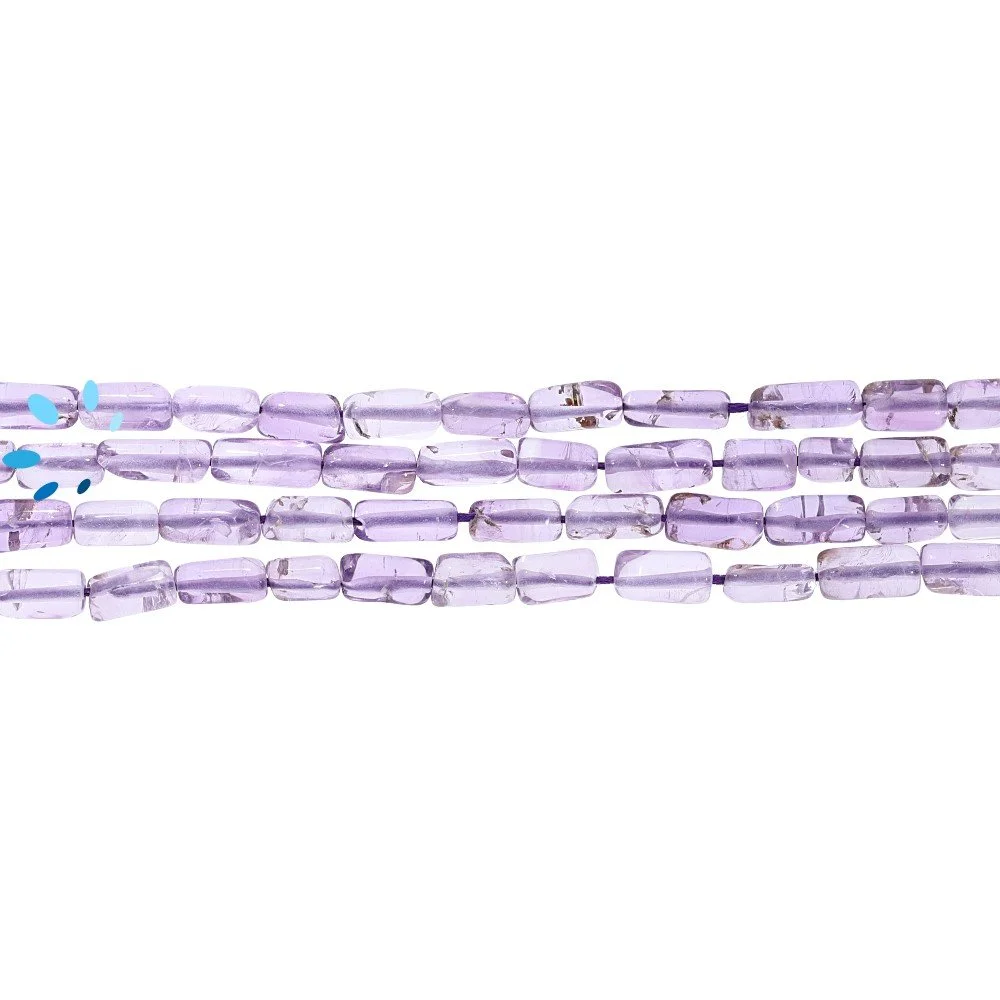 Amethyst Smooth Tube Top to Bottom Drilled Beads 9x5mm - 14 Inch Strand