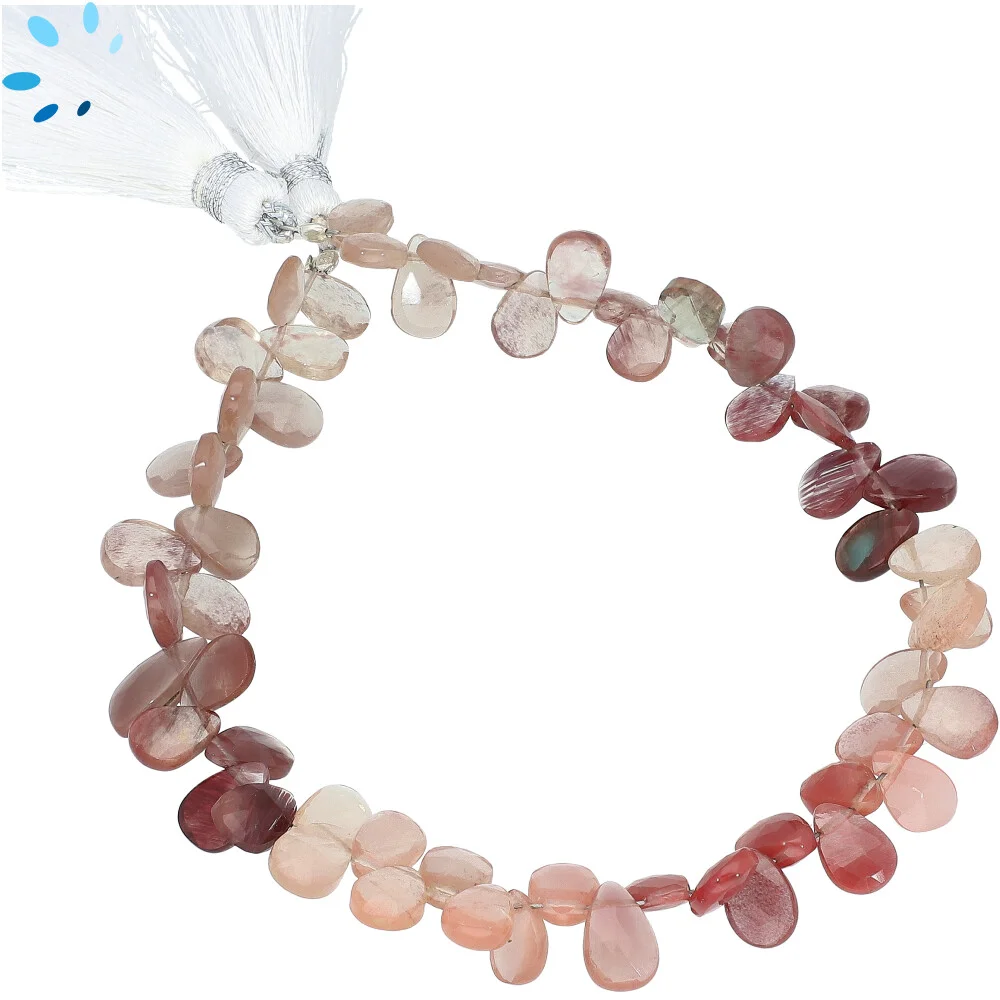Andesine Faceted Pear Top Drilled Beads 8x5 - 10x7mm - 8 Inch Strand