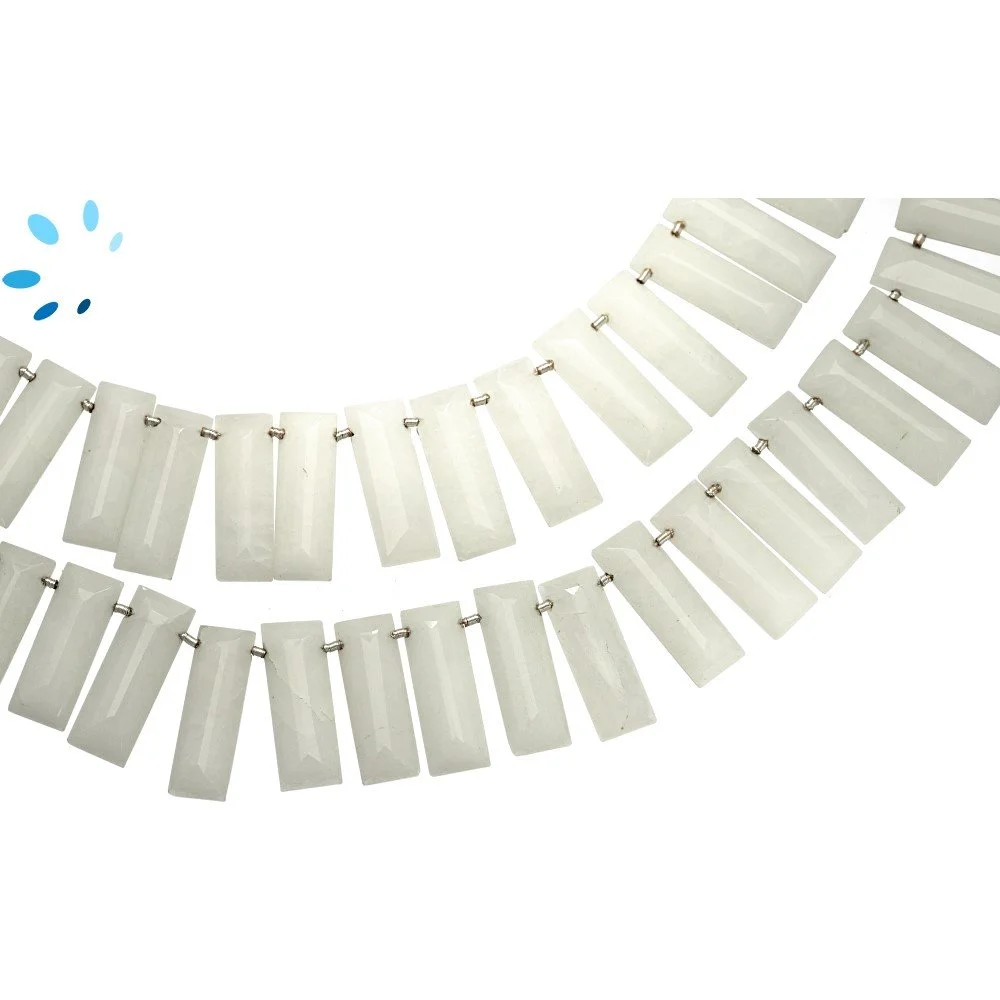 Aventurine Faceted Rectangle Top Drilled Beads 20x7 - 24x7mm - 8 Inch Strand