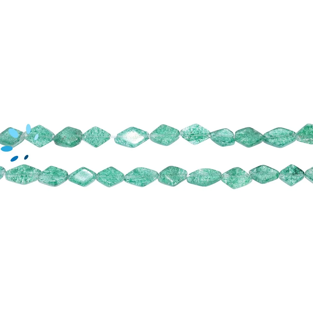 Aventurine Smooth Diamond Top to Bottom Drilled Beads 7x5 - 9x7mm - 14 Inch Strand