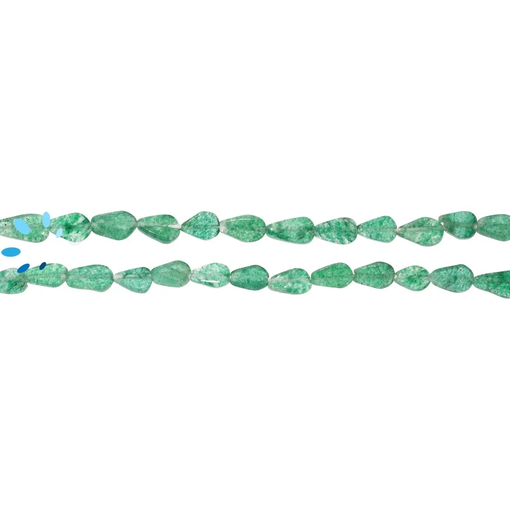 Aventurine Smooth Pear Top to Bottom Drilled Beads 7x5 - 12x7mm - 14 Inch Strand