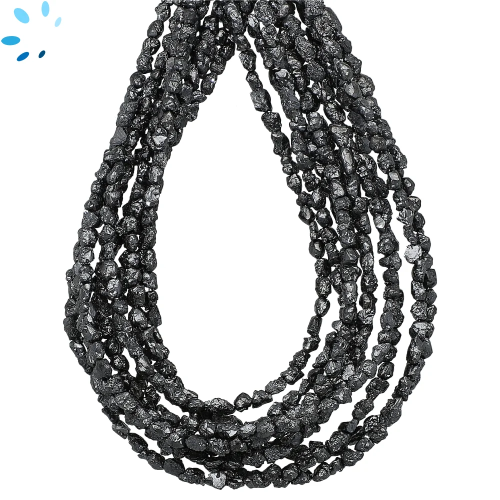 Black Diamond Smooth Round Top to Bottom Drilled Beads 3x2mm - 14 Inch Strand