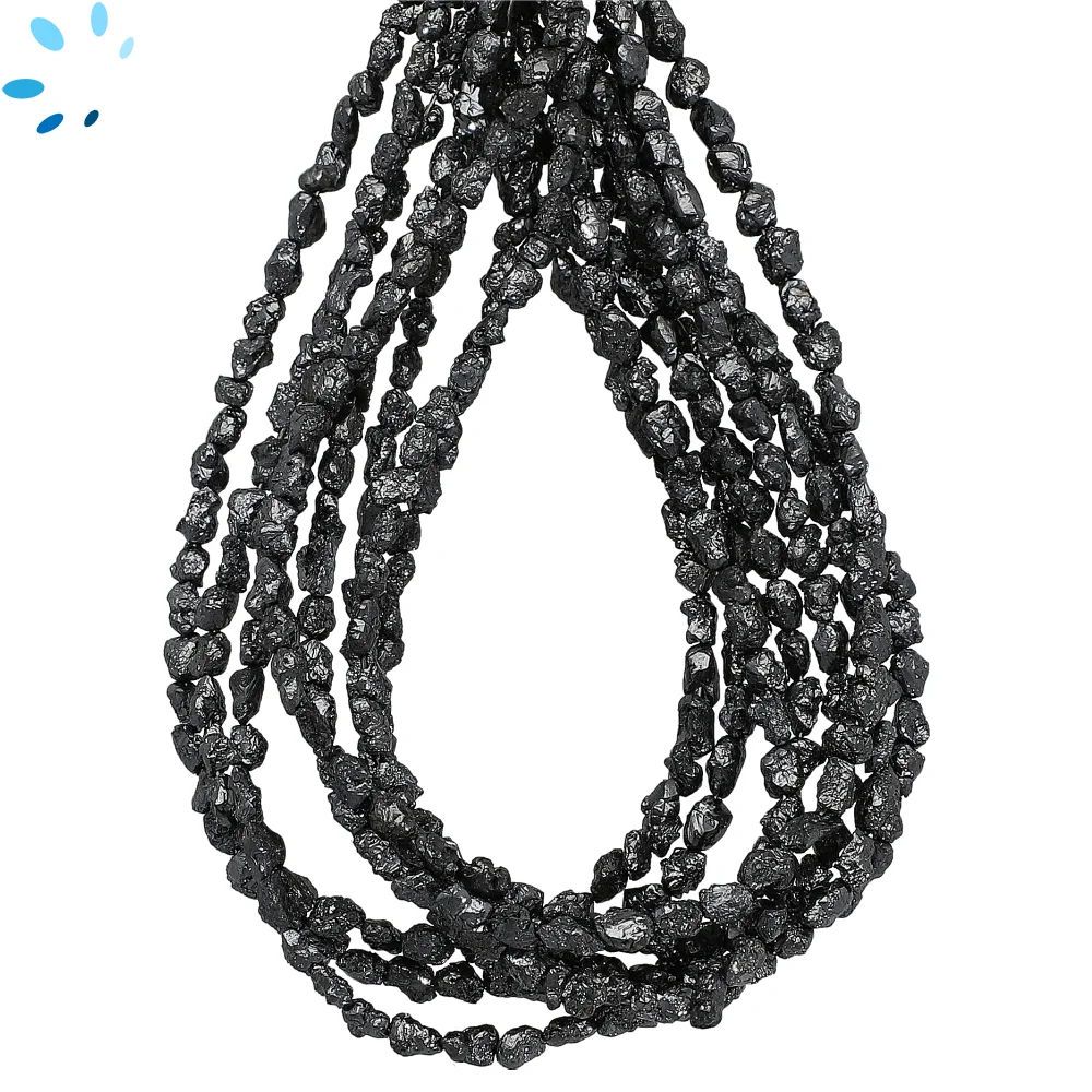Black Diamond Smooth Round Top to Bottom Drilled Beads 5x3mm - 14 Inch Strand