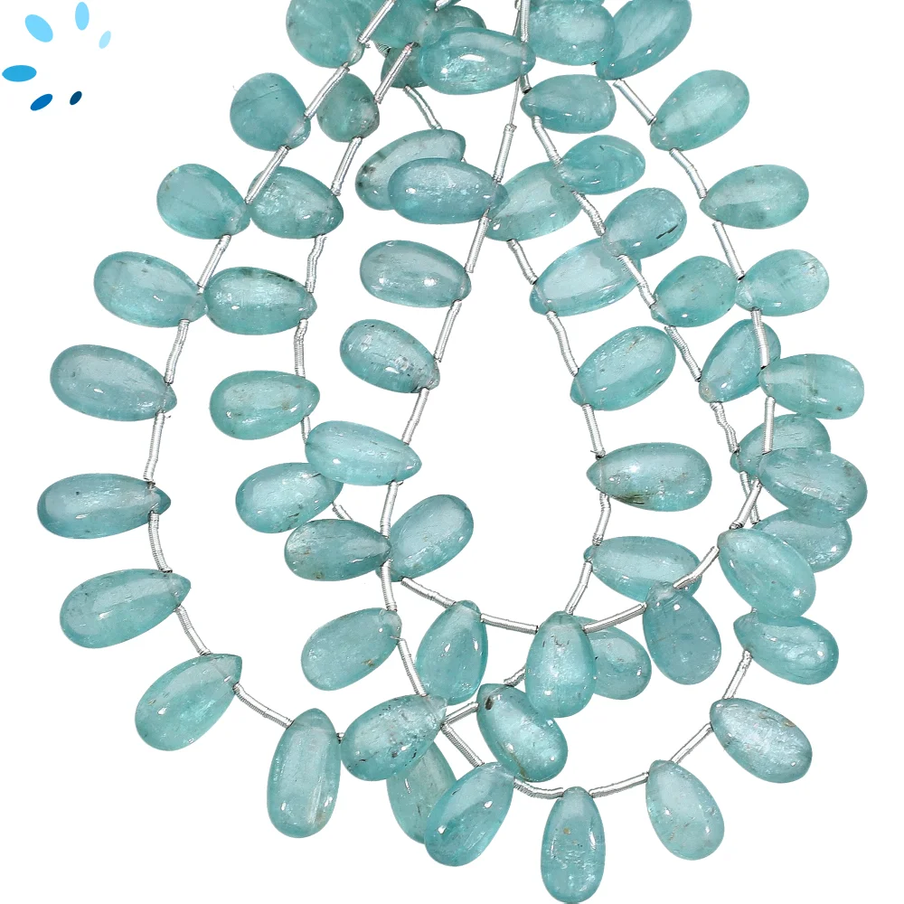Blue Kyanite Smooth Pear Top Drilled Beads 11x7 - 13x7mm - 8 Inch Strand