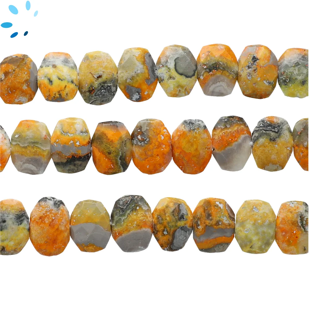 Bumblebee Jasper Faceted Nuggets Center Drilled Beads 14x12mm - 13 Inch Strand