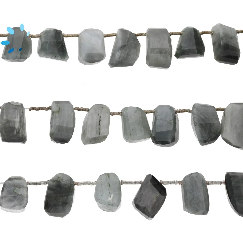 Cat's Eye Quartz Faceted Nuggets Top Drilled Beads 11x8 - 17x8mm - 8 Inch Strand