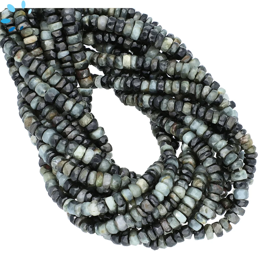 Cat's Eye Quartz Faceted Rondelle Top to Bottom Drilled Beads 4mm - 13 Inch Strand
