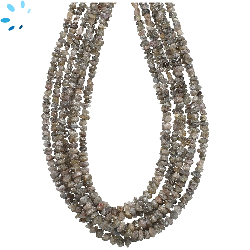 Champagne Diamond Raw Center Drilled Nugget Beads 2-4mm - 16 Inch Strand