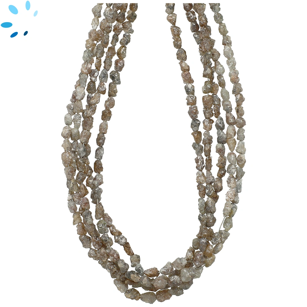 Champagne Diamond Raw Top to Bottom Drilled Nugget Beads 3x2-5x3mm - 16 Inch Strand