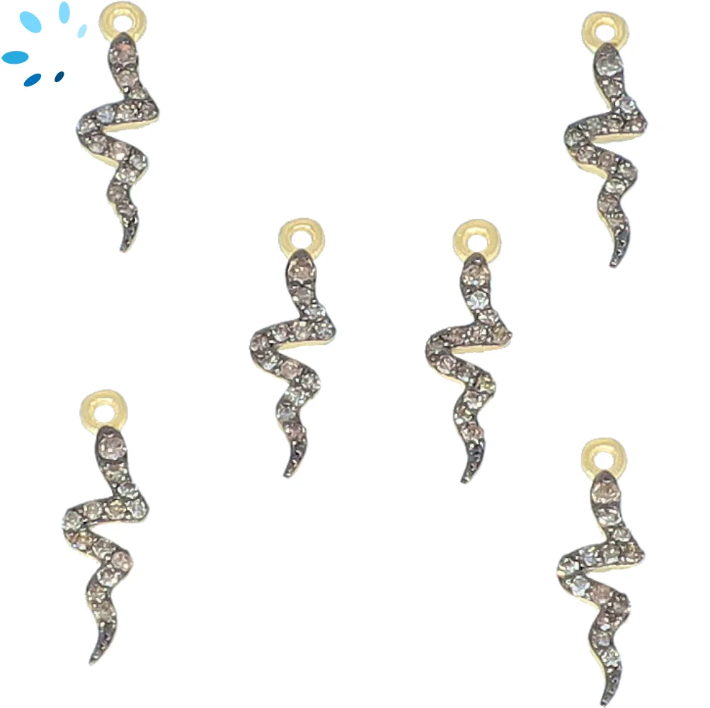 Champagne Diamond Sterling Silver Gold Plated 13mm