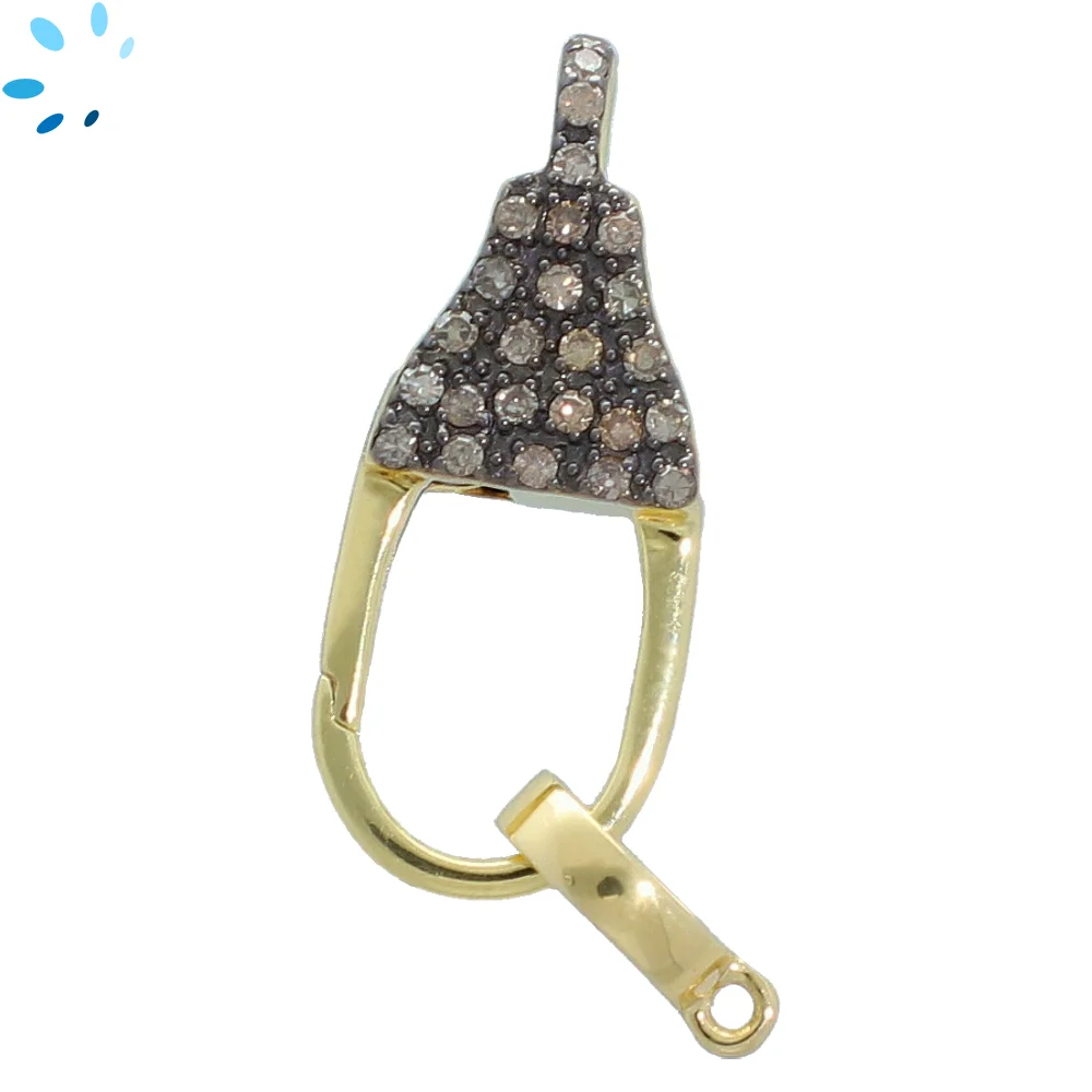 Champagne Diamond Sterling Silver Gold Plated 