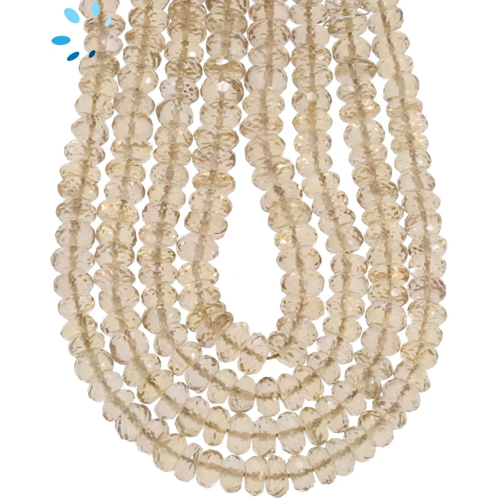 Champagne Quartz Faceted Rondelle Beads 6mm