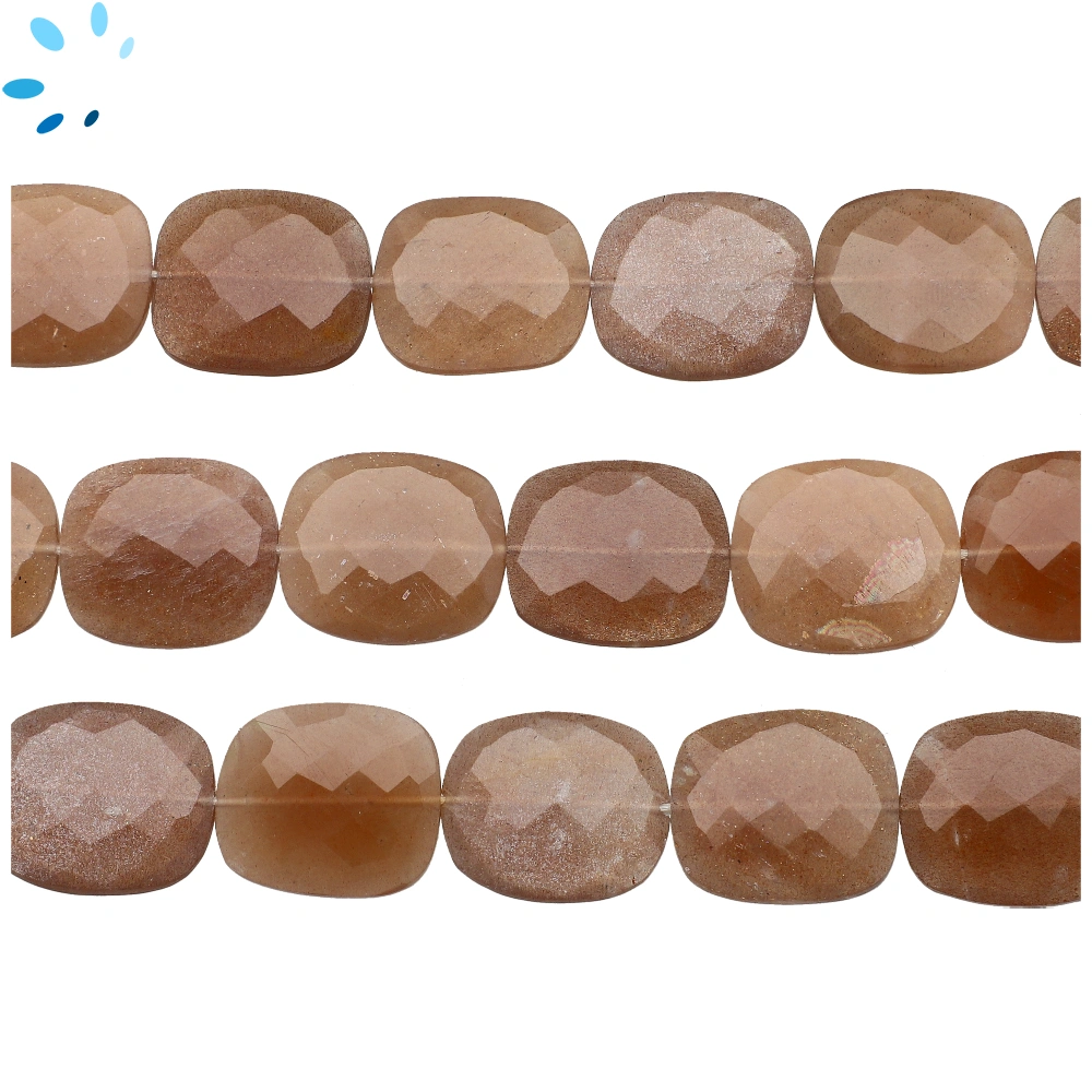 Chocolate Moonstone Faceted Nugget Top to Bottom Drilled Beads 20x17mm - 13 Inch Strand