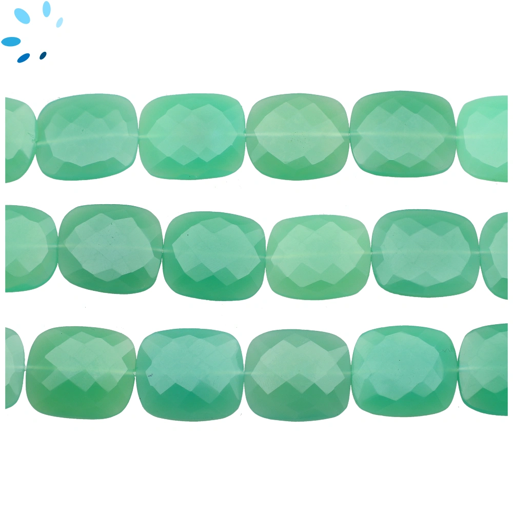 Chrysoprase Chalcedony Faceted Nugget Top to Bottom Drilled Beads 20x17mm - 13 Inch Strand