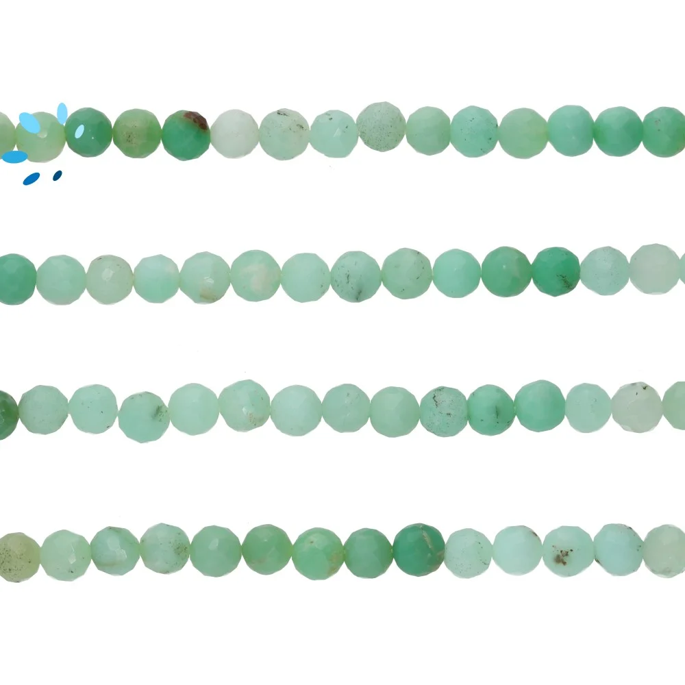 Chrysoprase Faceted Round Beads 6mm - 13 Inch Strand