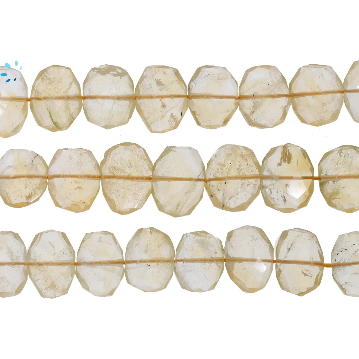 Citrine Faceted Nuggets Top to Bottom Drilled Beads 14x10 - 16x12mm - 13 Inch Strand