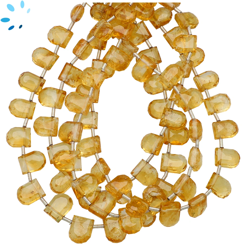 Citrine Faceted U Shape Top Drilled Beads 10x7mm - 8 Inch Strand 