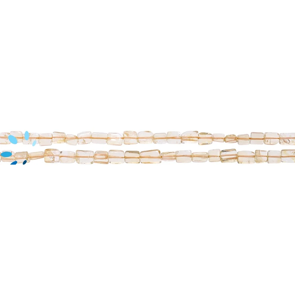 Citrine Smooth Rectangle Top to Bottom Drilled Beads 6x4mm - 14 Inch Strand