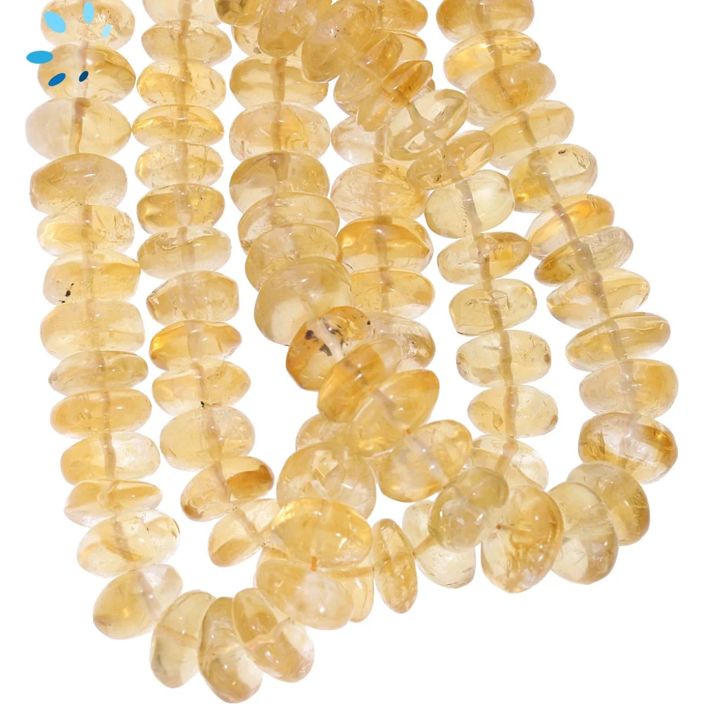 Citrine Smooth Rondelle Beads 11mm - 13 Inch Strand