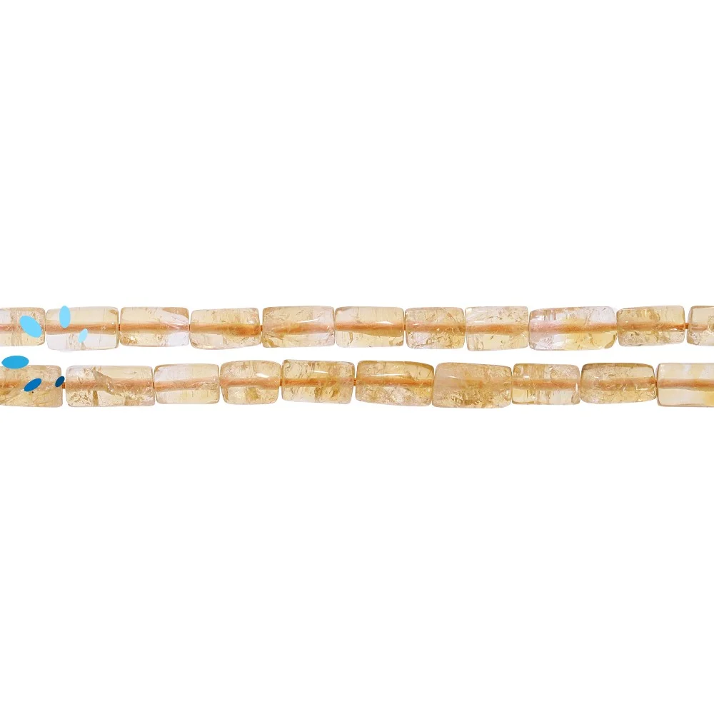 Citrine Smooth Tube Top to Bottom Drilled Beads 6x4mm - 14 Inch Strand