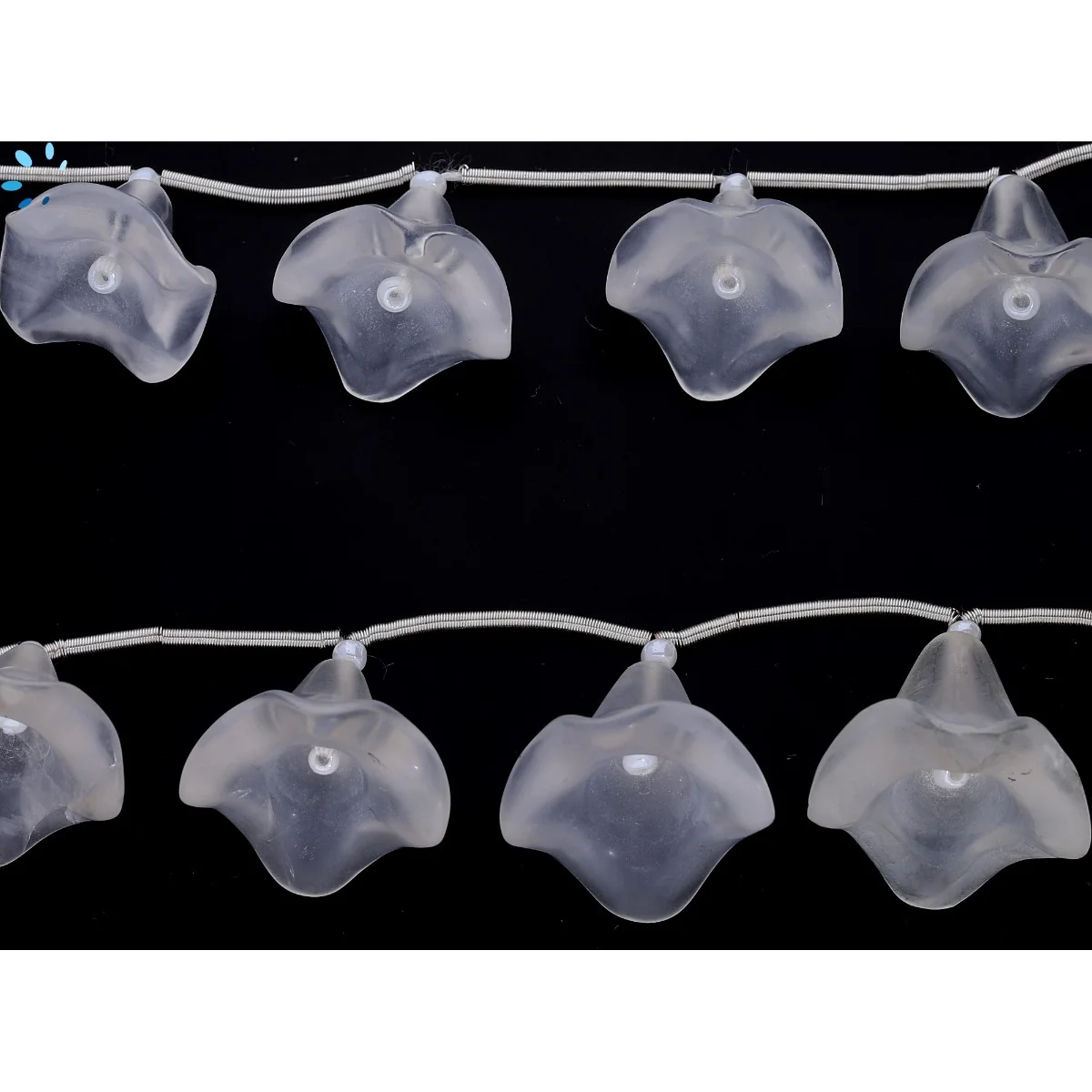 Crystal Quartz Smooth Fancy Shape Center Drilled Beads 14x10 - 16x12mm - 8 Inch Strand