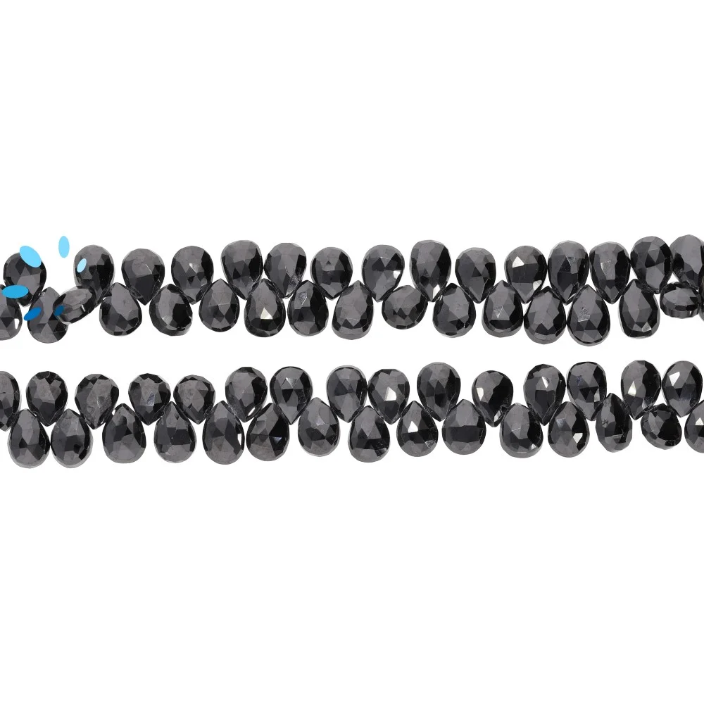 Cubic Zirconia Faceted Pear Top Drilled Beads 6x4mm - 8 Inch Strand