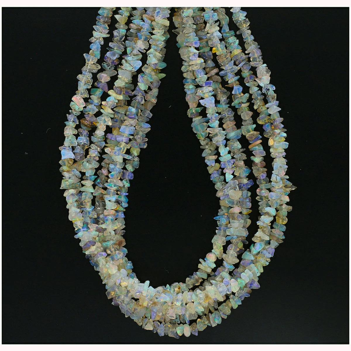 Ethiopian Opal Smooth Chips Center Drilled Beads 5mm - 14 Inch Strand