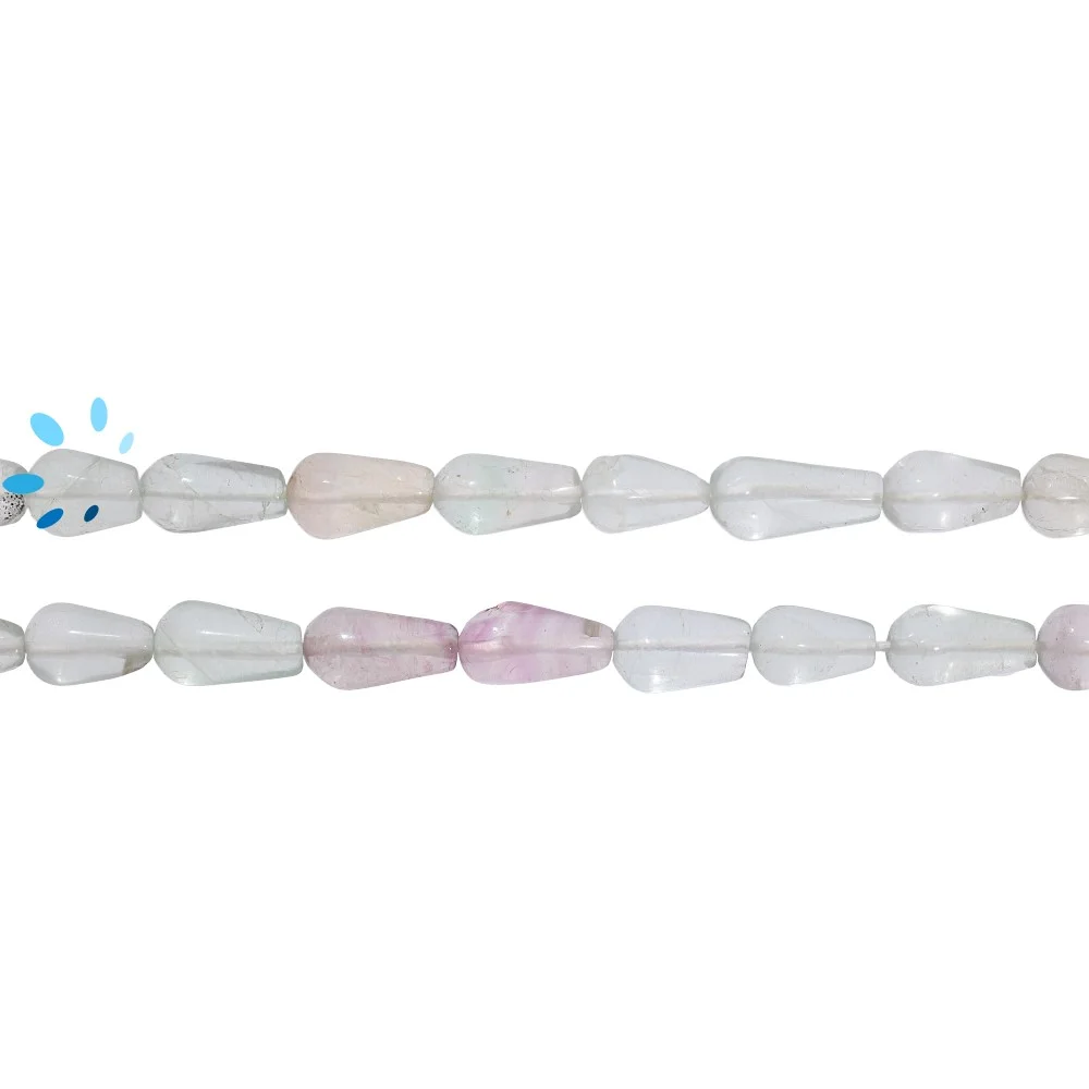 Flourite Smooth Drop Top to Bottom Drilled Beads 10x6 - 12x7mm - 14 Inch Strand