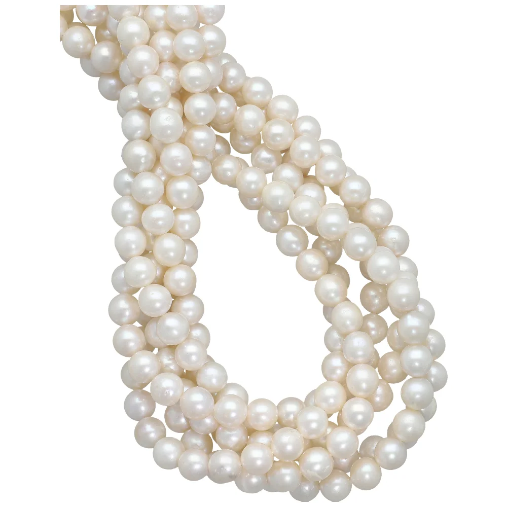 Freshwater Pearl Smooth Round Top to Bottom Drilled Beads 8mm - 14 Inch Strand
