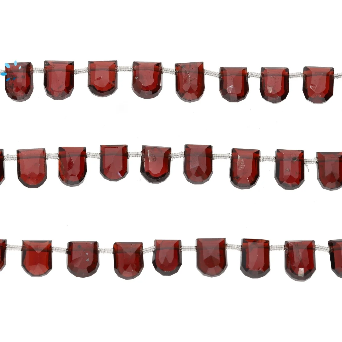 Garnet Faceted U Shape Top Drilled Beads 7x5mm - 8 Inch Strand