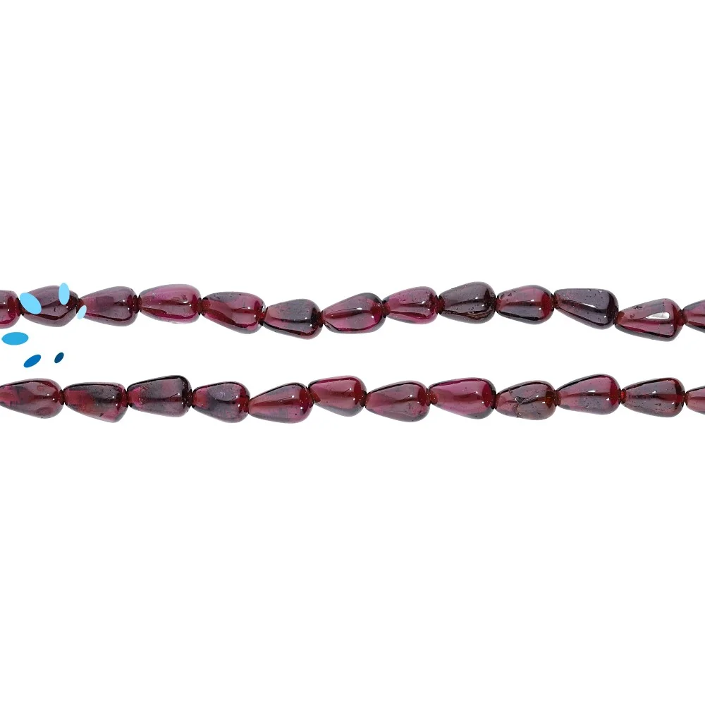 Garnet Smooth Drop Top to Bottom Drilled Beads 4x6mm - 14 Inch Strand