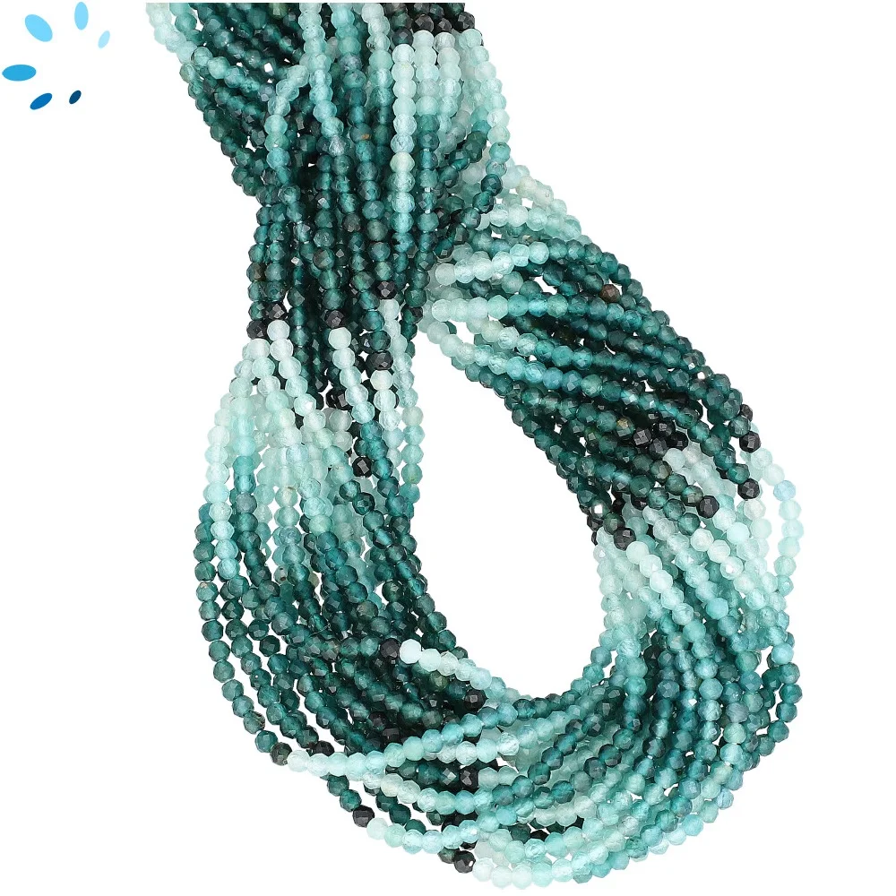 Grandidierite Faceted Round Beads 2.5mm - 13 Inch Strand