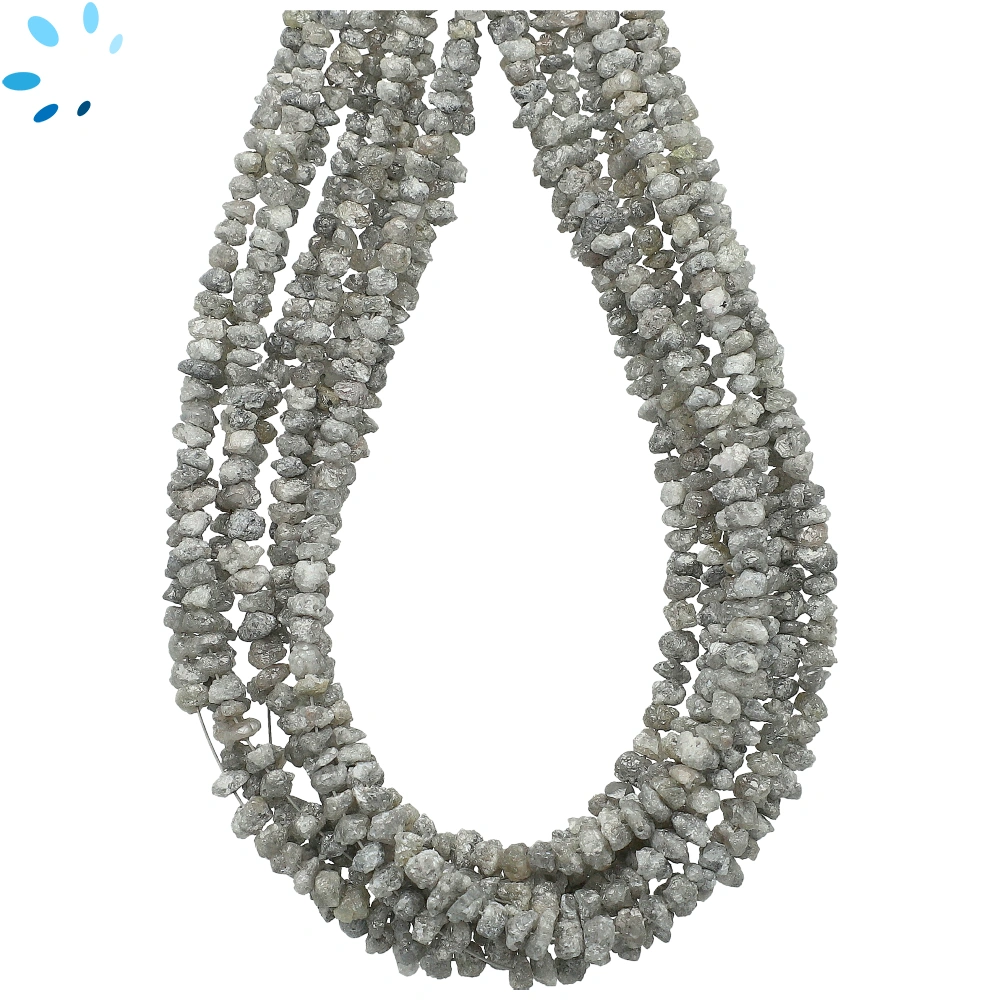 Gray Diamond Raw Center Drilled Nugget Beads 2-4mm - 16 Inch Strand