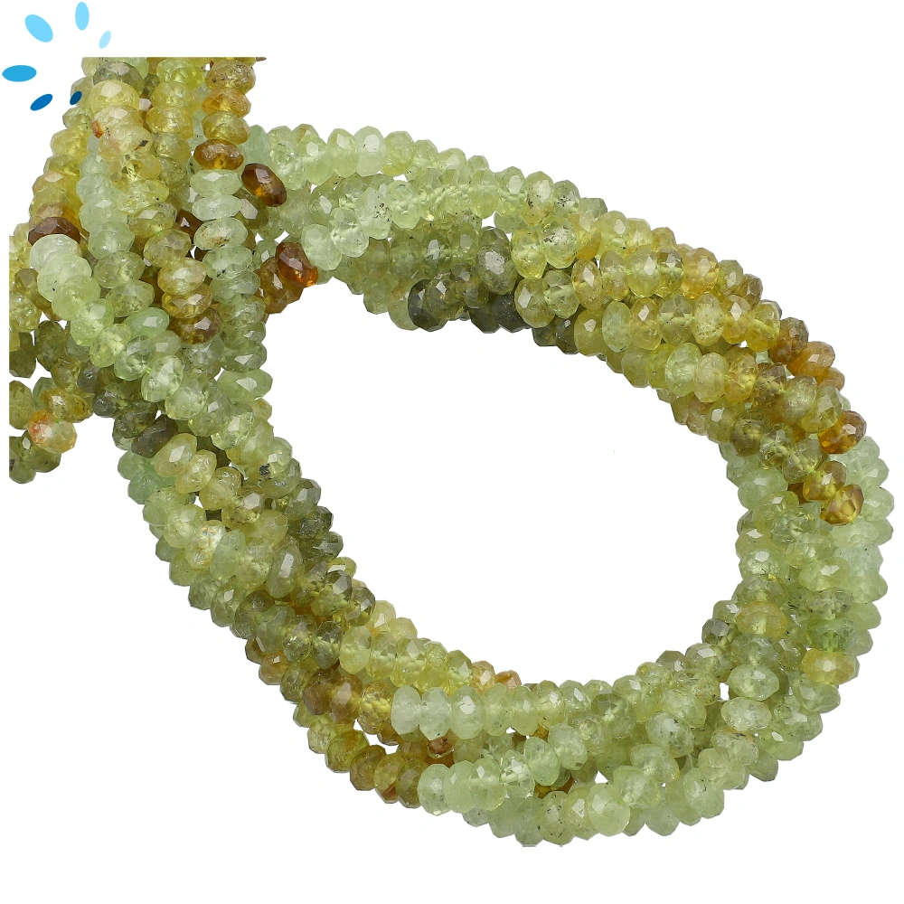 Grossular Garnet Faceted Rondelle Center Drilled Beads 5mm - 13 Inch Strand