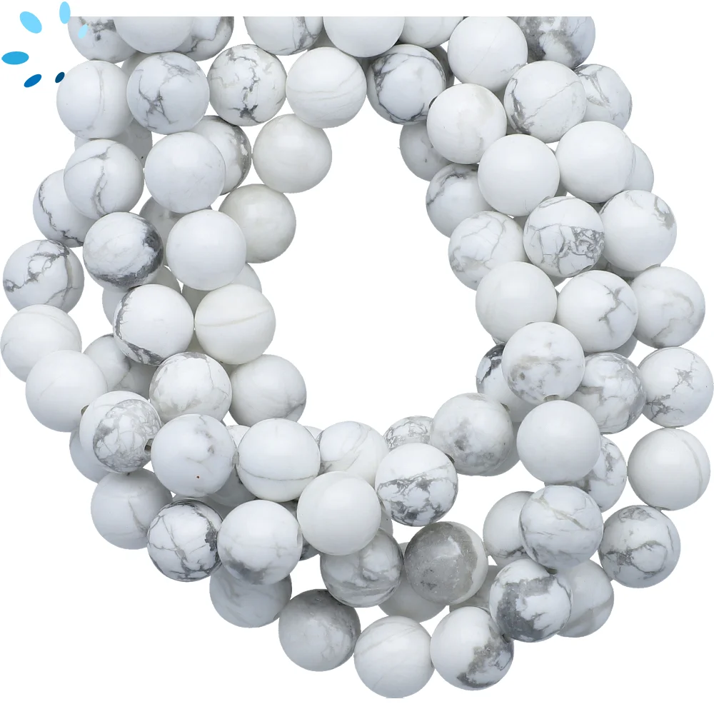 Howlite Smooth Round Beads 8mm - 14 Inch Strand
