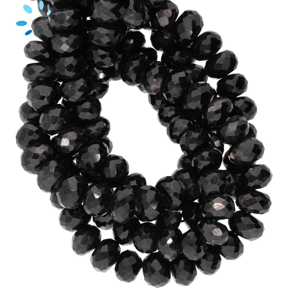 Hypersthene Faceted Rondelle Beads 7mm - 14 Inch Strand