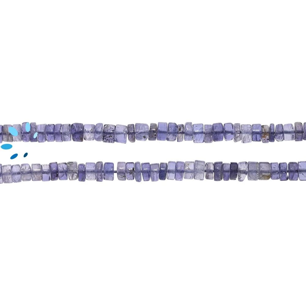 Iolite Smooth Heishi  Beads 3.5mm - 12 Inch Strand