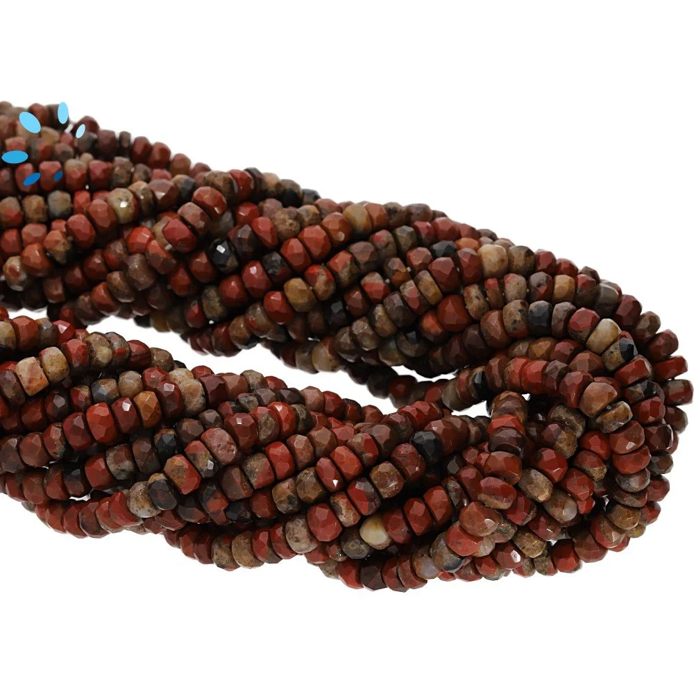 Jasper Faceted Rondelle Beads 4.5mm - 14 Inch Strand