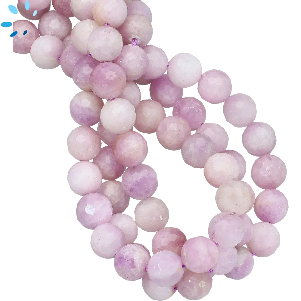 Kunzite Faceted Round Beads 10mm - 14 Inch Strand