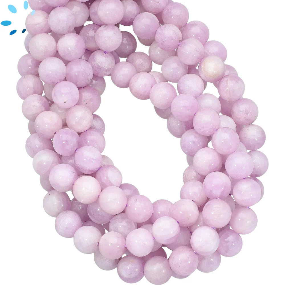 Kunzite Smooth Round Beads 8mm - 14 Inch Strand