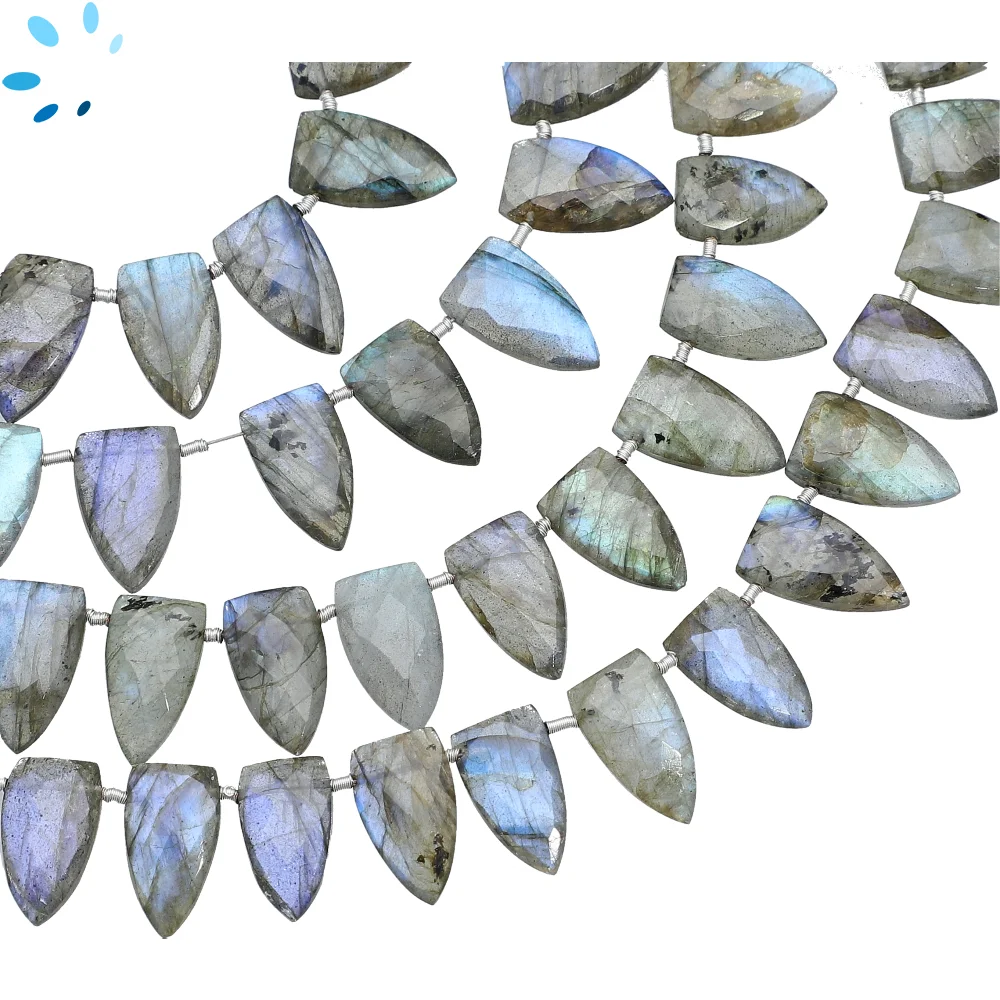 Labradorite Faceted Half Marquise Top Drilled Beads 13x8 - 16x9mm - 8 Inch Strand