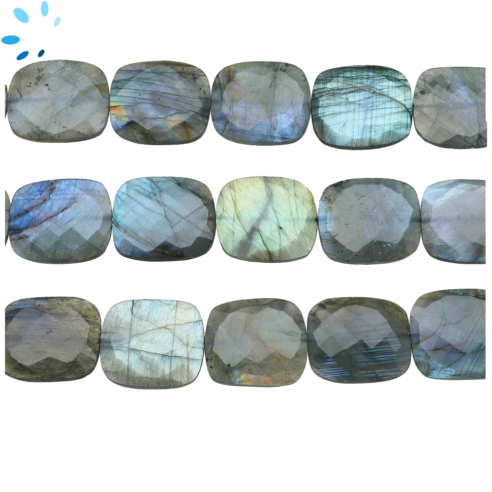 Labradorite Faceted Nugget Top to Bottom Drilled Beads 20x17mm - 13 Inch Strand