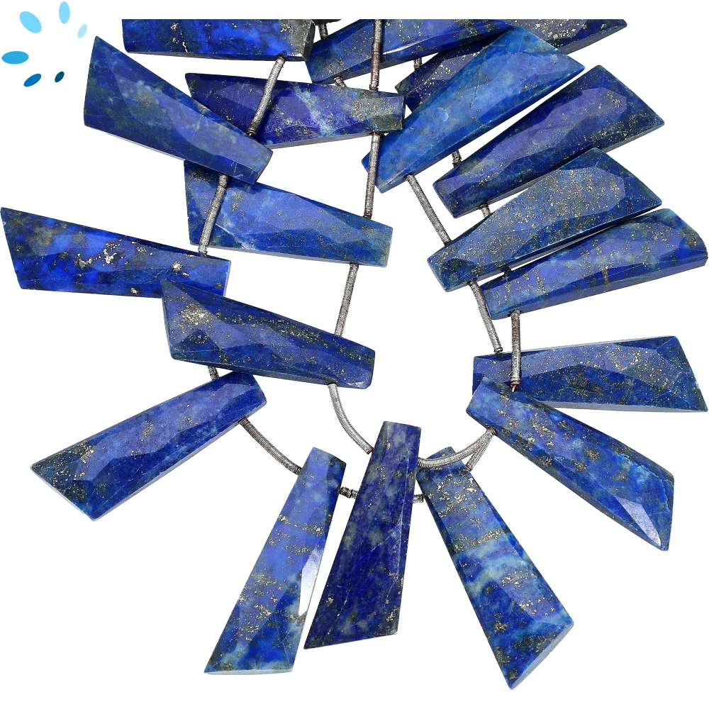 Lapis Faceted Fancy Shape Top Drilled Beads 27x8 - 29x9mm - 8 Inch Strand