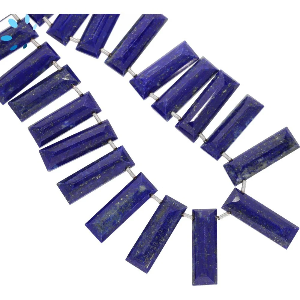 Lapis Faceted Rectangle Top Drilled Beads 20x5 - 22x6mm - 8 Inch Strand
