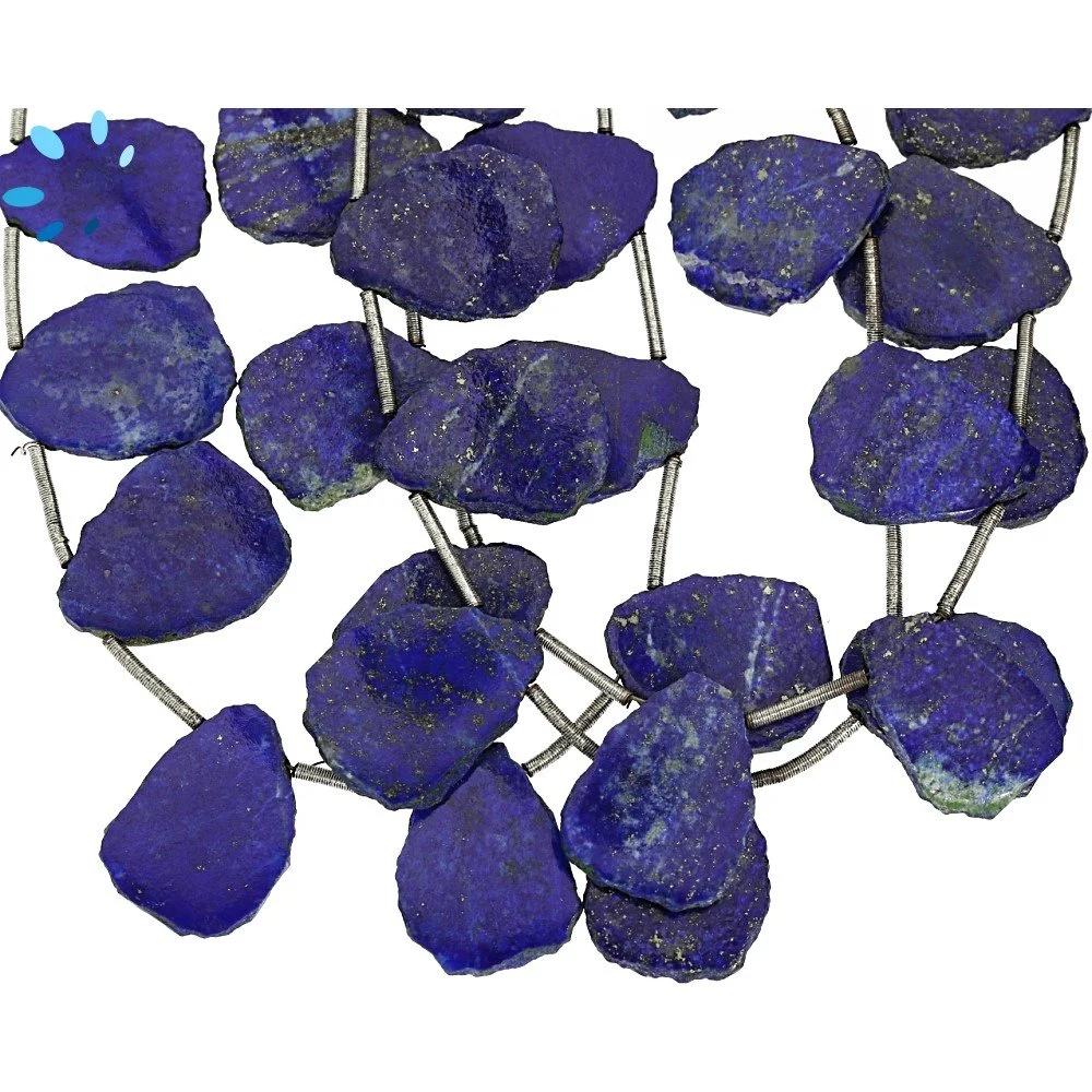 Lapis Smooth Slice Top Drilled Beads 16x13 - 18x14mm - 8 Inch Strand