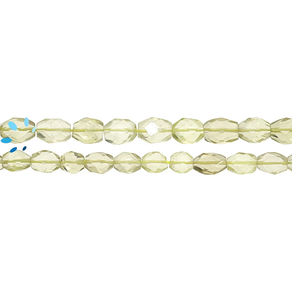 Lemon Quartz Faceted Oval Top to Bottom Drilled Beads 9x7mm - 14 Inch Strand