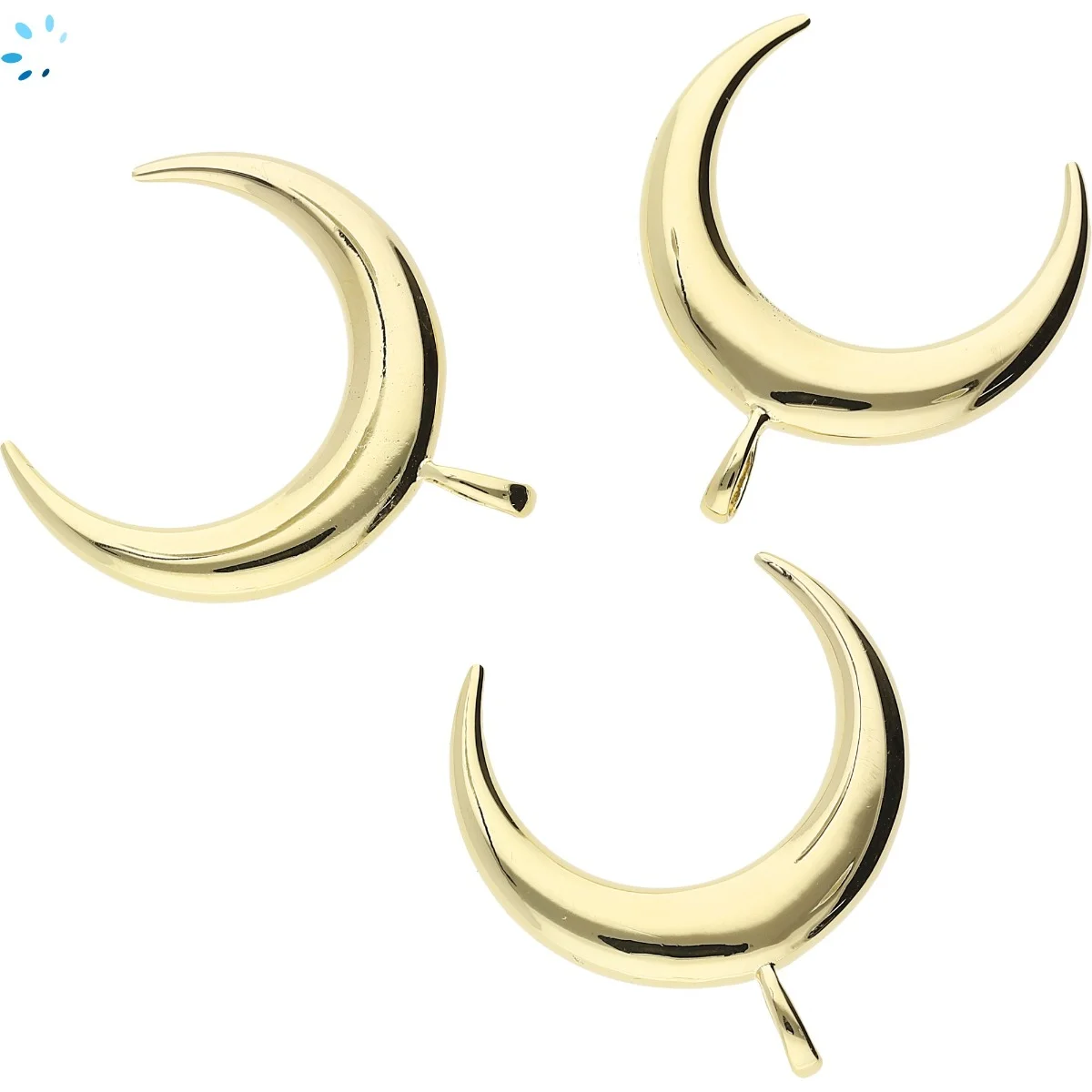 Minimalist Crescent Moon Pendant Charm 25mm 18k Gold Plated Sterling Silver - 1 Piece
