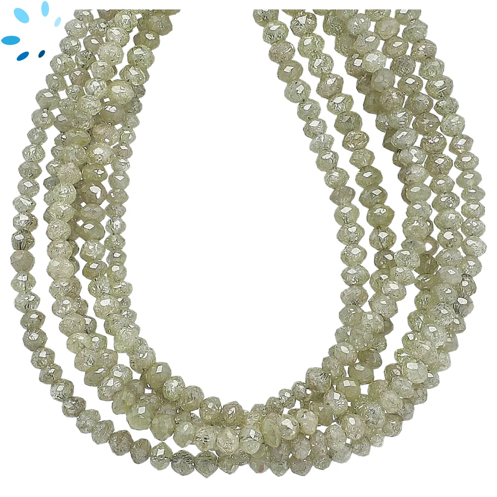 Multi Color Diamond Faceted Rondelle Center Drilled Beads 2.5mm - 14 Inch Strand